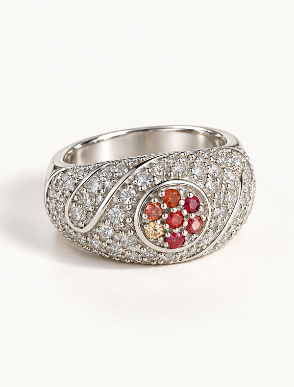 Solar Orbit Orange CZ Ring