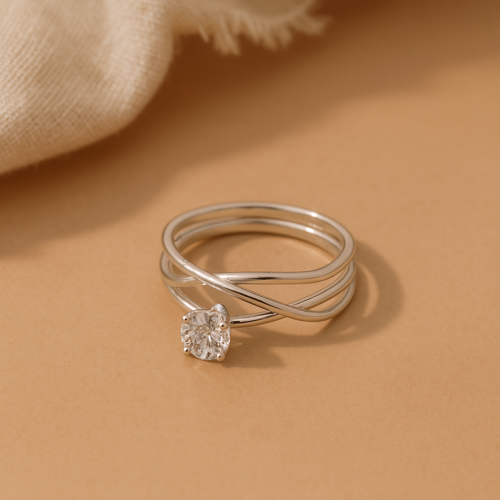 Spiral Diamond Ring-Rings-Anushka Jain Jewellery