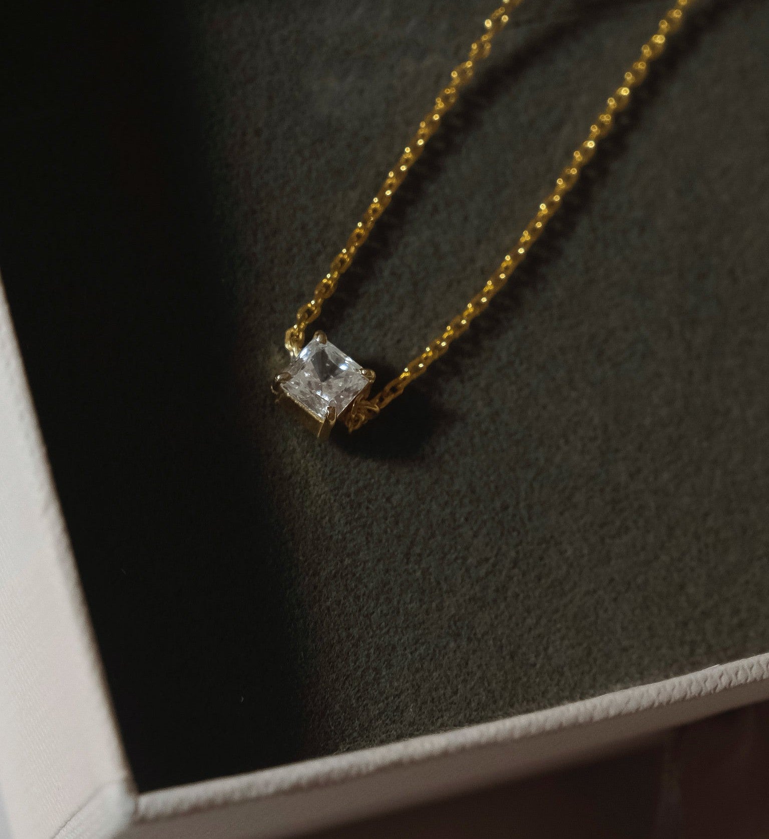 Square Diamond Necklace-Pendants-Anushka Jain Jewellery