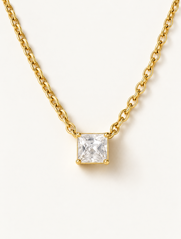 Square Diamond Necklace