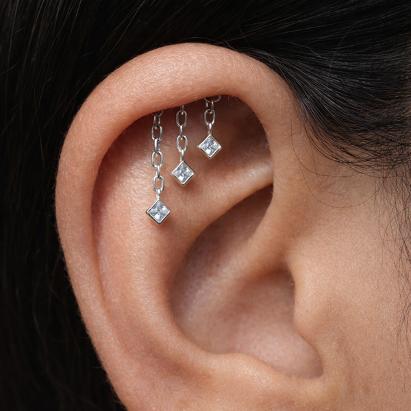 Square Hanging Studs-Anushka Jain Jewellery