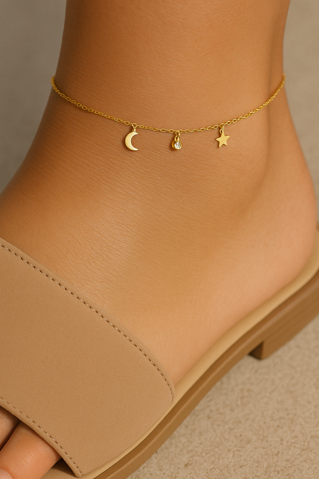 Star Moon Anklet-Anushka Jain Jewellery