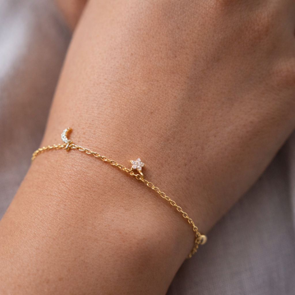 Star Moon Sun Bracelet-Bracelets-Anushka Jain Jewellery