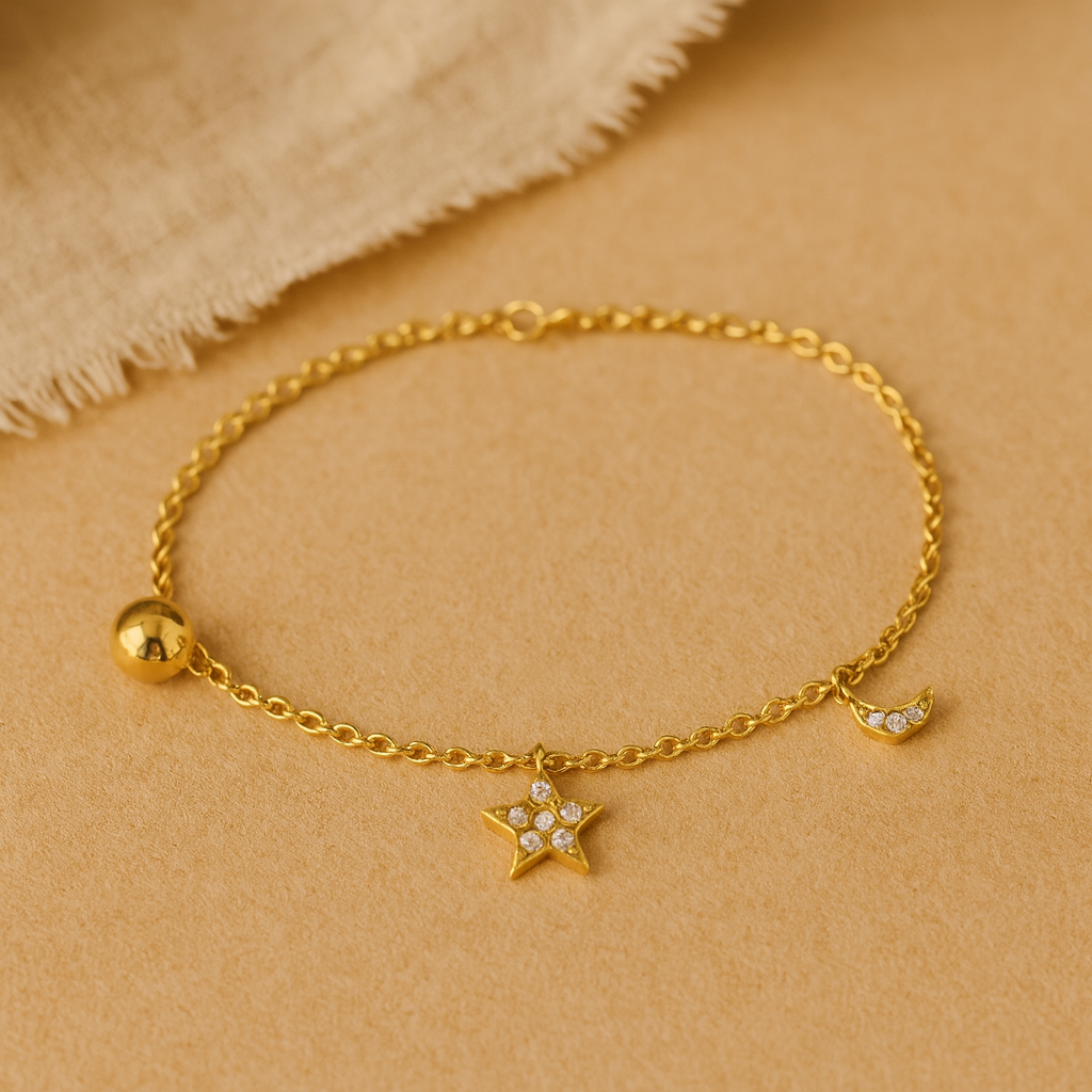 Star Moon Sun Bracelet-Bracelets-Anushka Jain Jewellery
