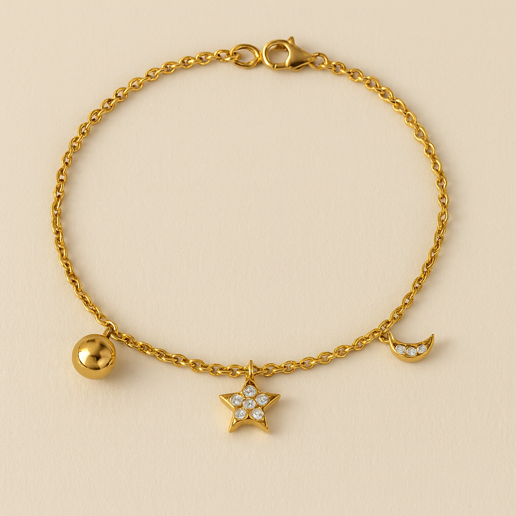 Star Moon Sun Bracelet-Bracelets-Anushka Jain Jewellery