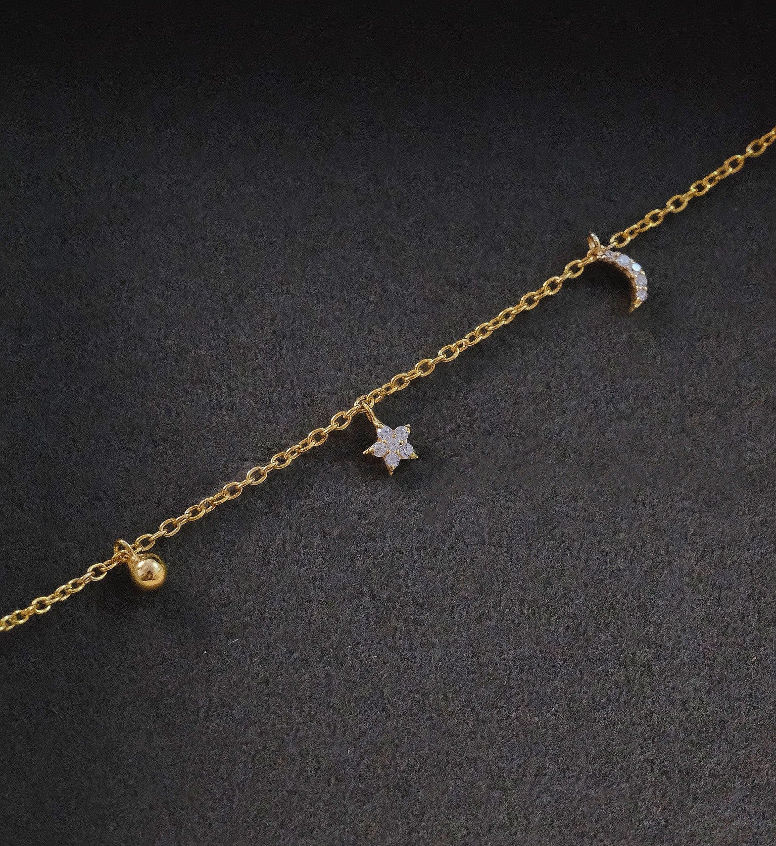 Star Moon Sun Bracelet-Bracelets-Anushka Jain Jewellery