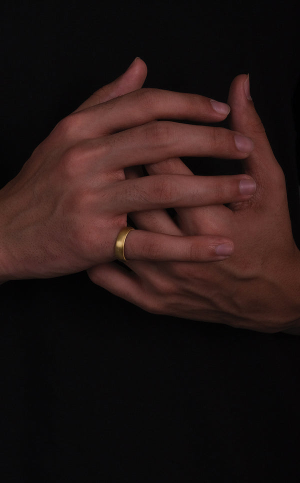 Statement 6mm matte ring in silver, modern fine jewellery
