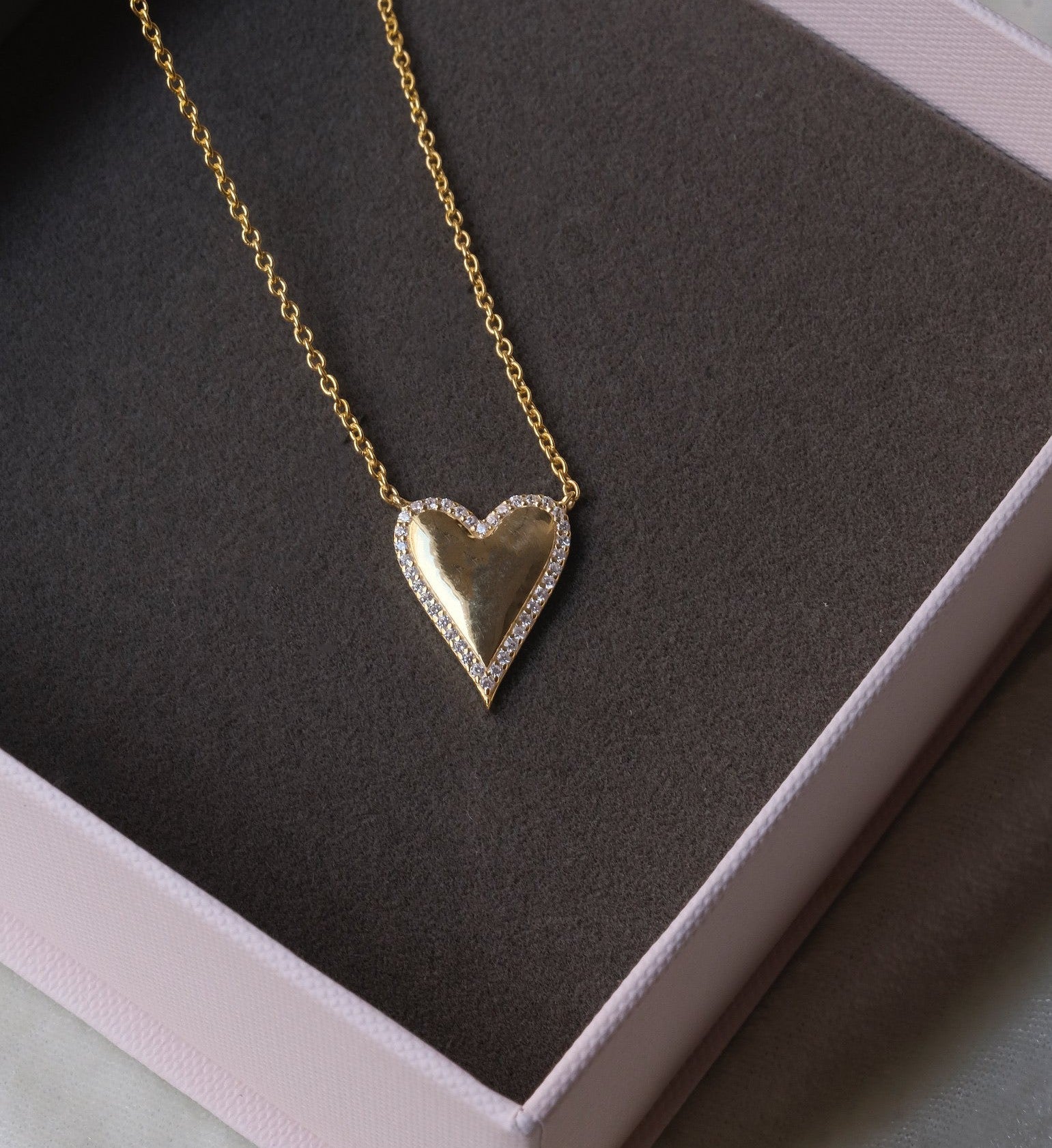 Studded Heart Necklace-Pendants-Anushka Jain Jewellery