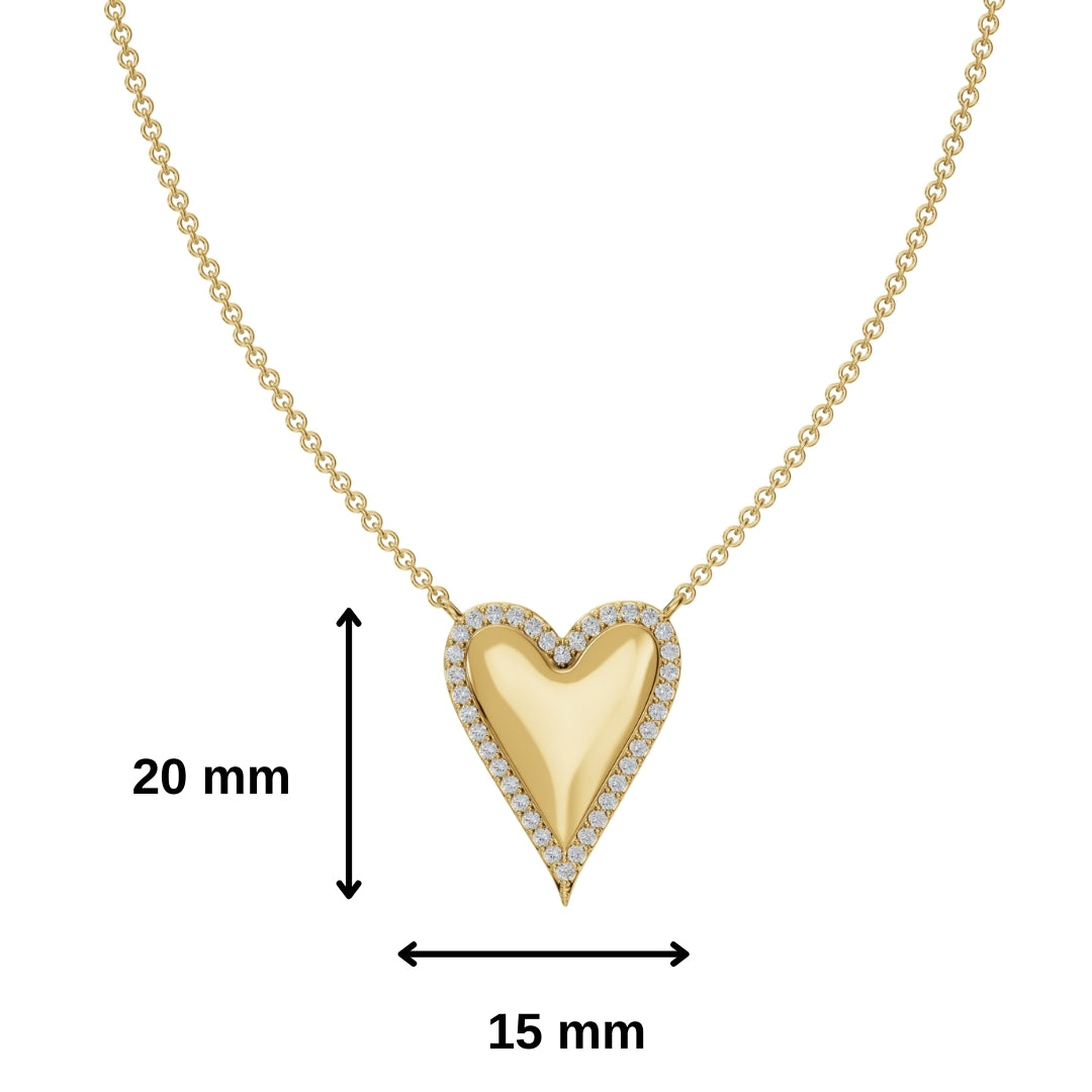 Studded Heart Necklace-Pendants-Anushka Jain Jewellery