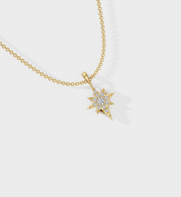 Studded North Star Necklace-Pendants-Anushka Jain Jewellery