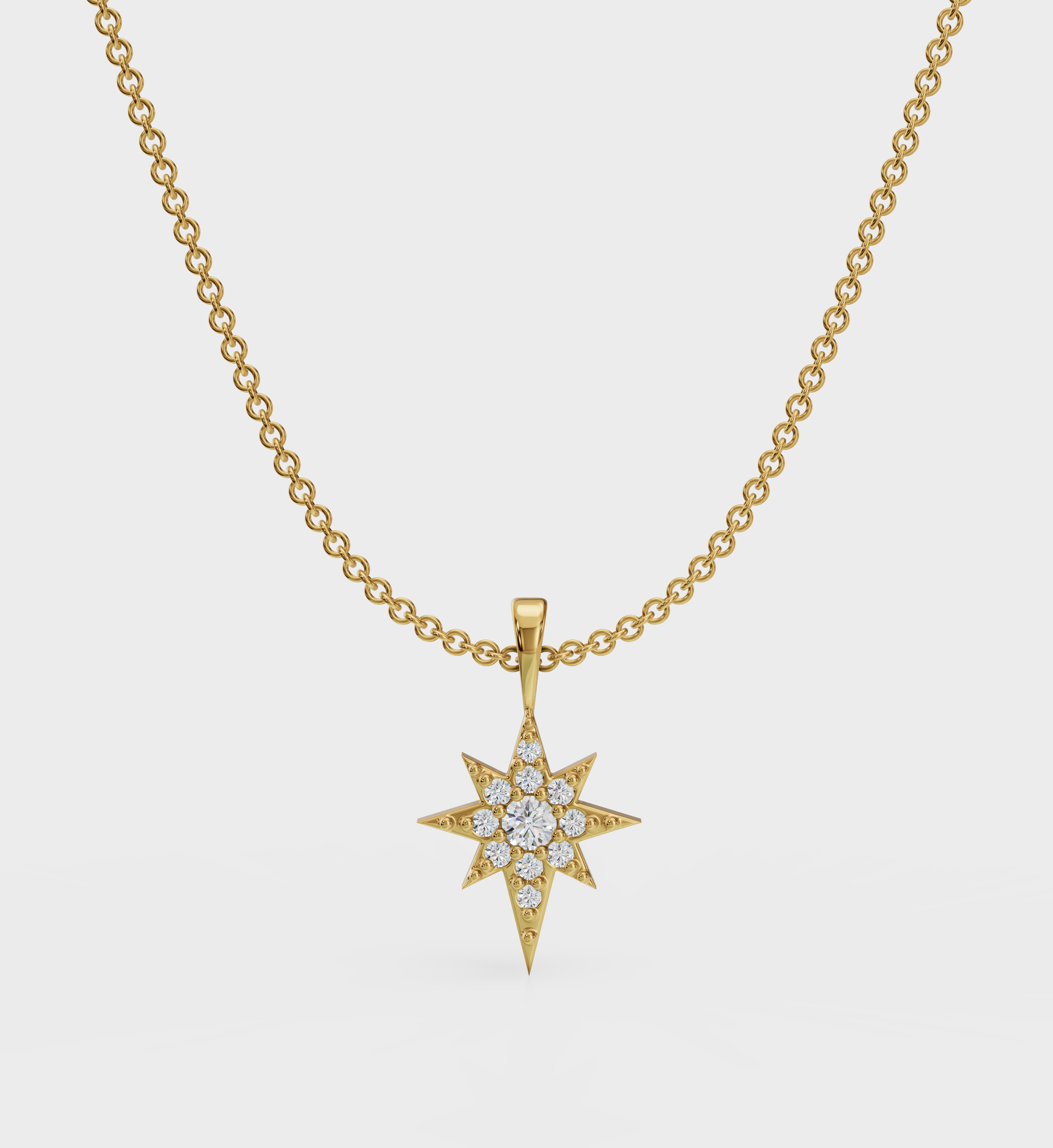 Studded North Star Necklace-Pendants-Anushka Jain Jewellery
