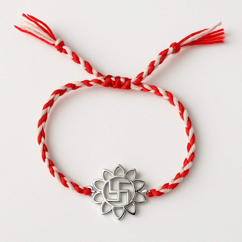 Swastik Flower Rakhi-Anushka Jain Jewellery