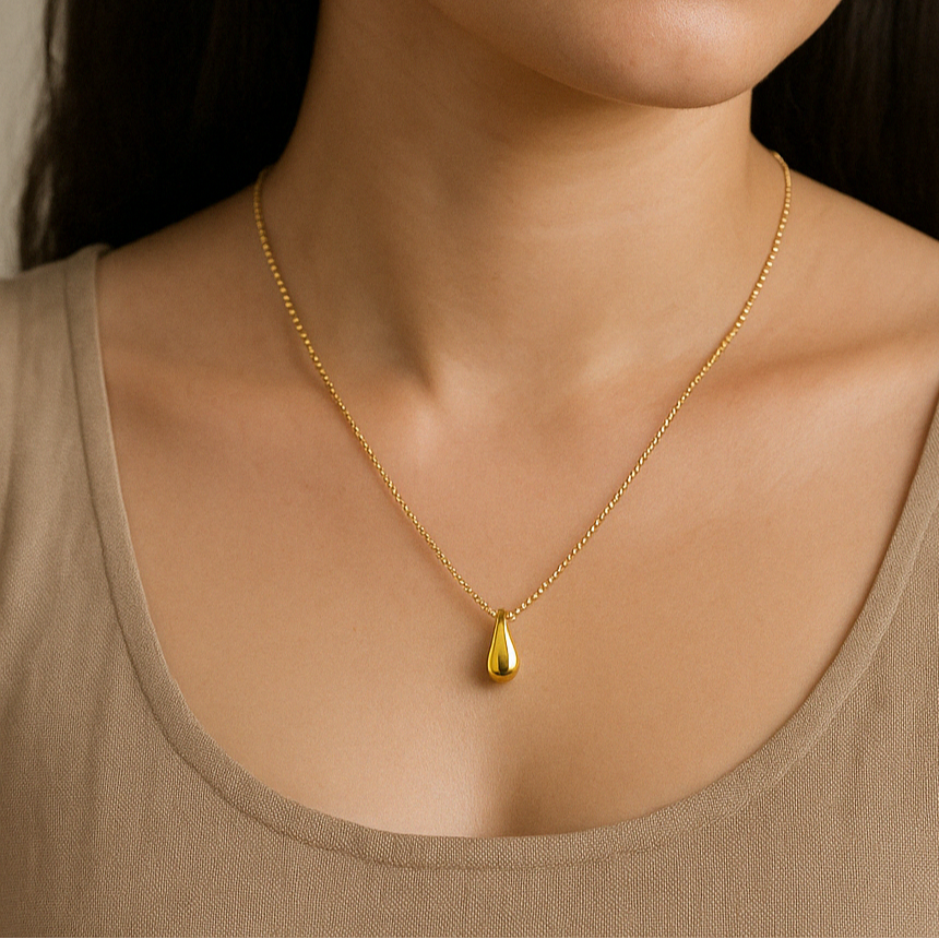 Tear Drop Necklace-Pendants-Anushka Jain Jewellery