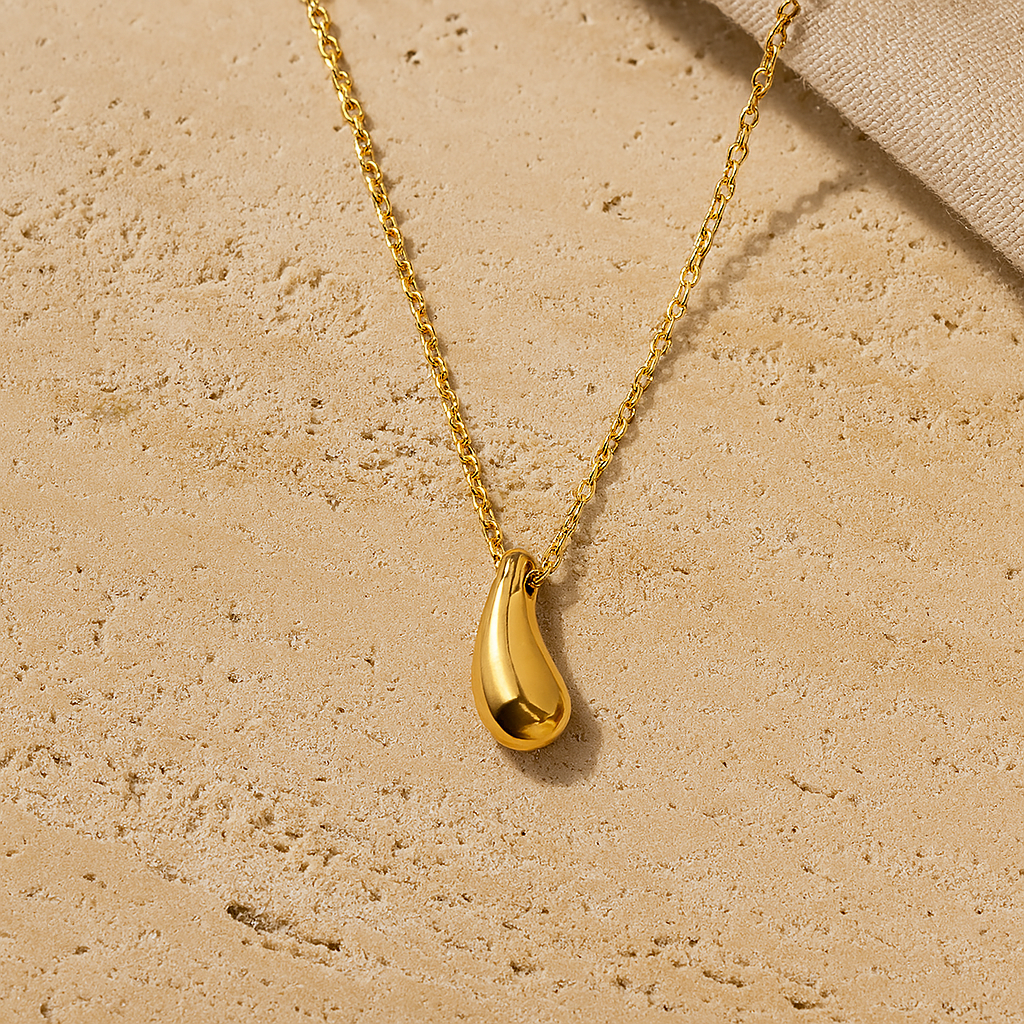 Tear Drop Necklace-Pendants-Gold Vermeil-Anushka Jain Jewellery