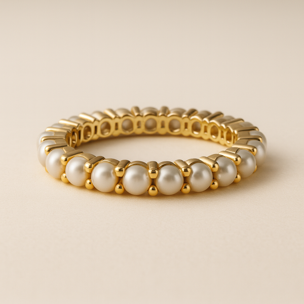 Thin Pearl Ring-Rings-Anushka Jain Jewellery