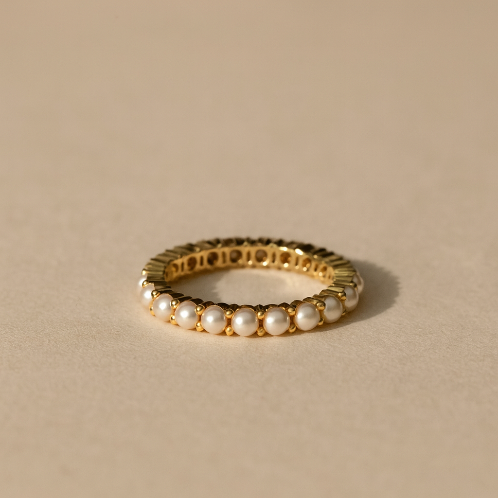 Thin Pearl Ring-Rings-Anushka Jain Jewellery