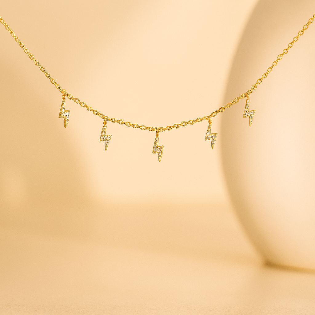 Thunder Stroke Necklace-Pendants-Gold Vermeil-Anushka Jain Jewellery