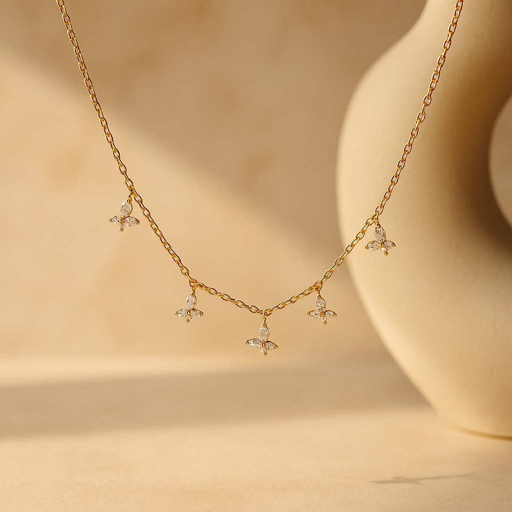 Tilted Butterfly Necklace-Pendants-Anushka Jain Jewellery