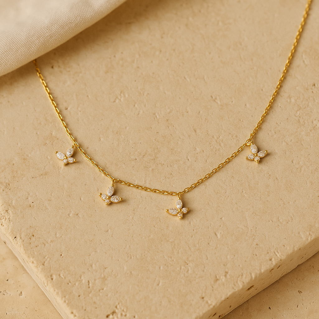 Tilted Butterfly Necklace-Pendants-Anushka Jain Jewellery