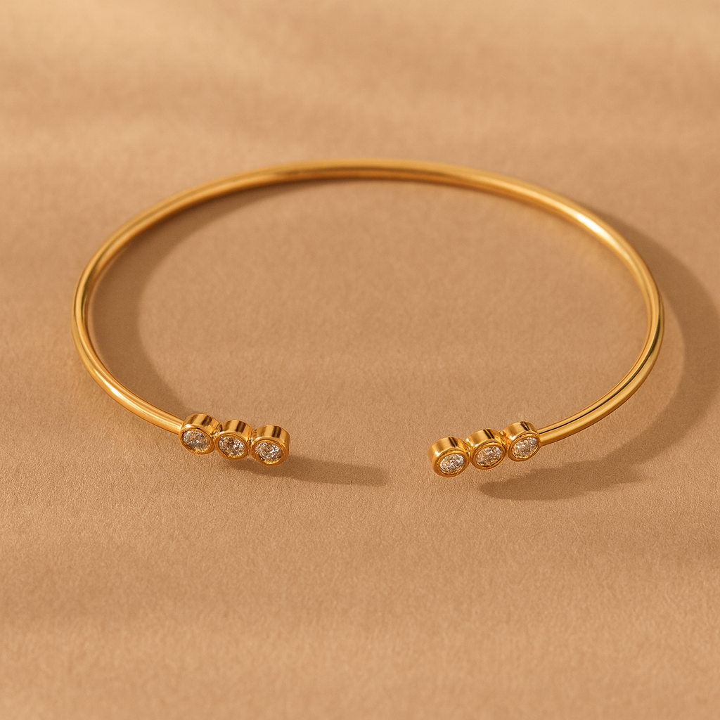 Tri Diamond Cuff-Bracelets-Anushka Jain Jewellery