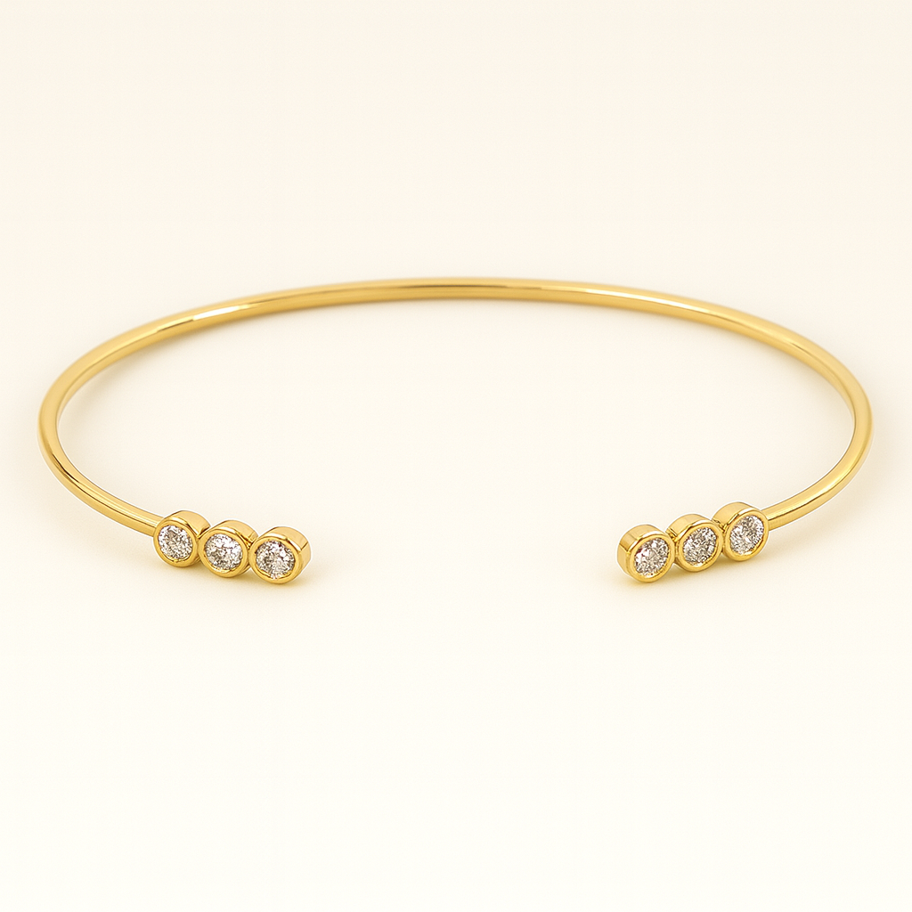 Tri Diamond Cuff-Bracelets-Anushka Jain Jewellery