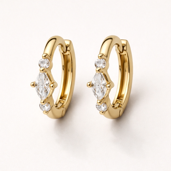Tri Marquise Huggie-Anushka Jain Jewellery