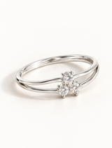 Trinity Bloom CZ Ring