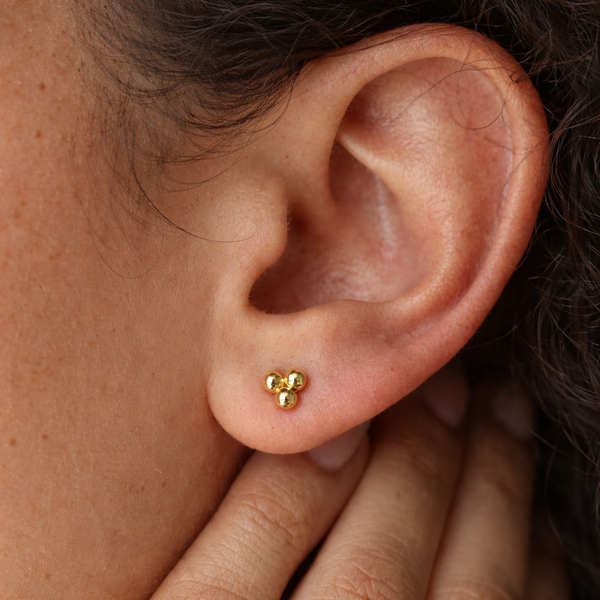 Trio Ball Studs-Studs-Anushka Jain Jewellery