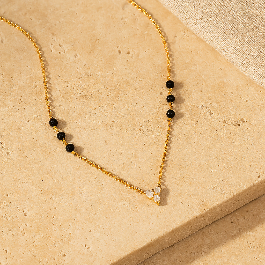 Trio Mangalsutra-Gold Vermeil-Anushka Jain Jewellery