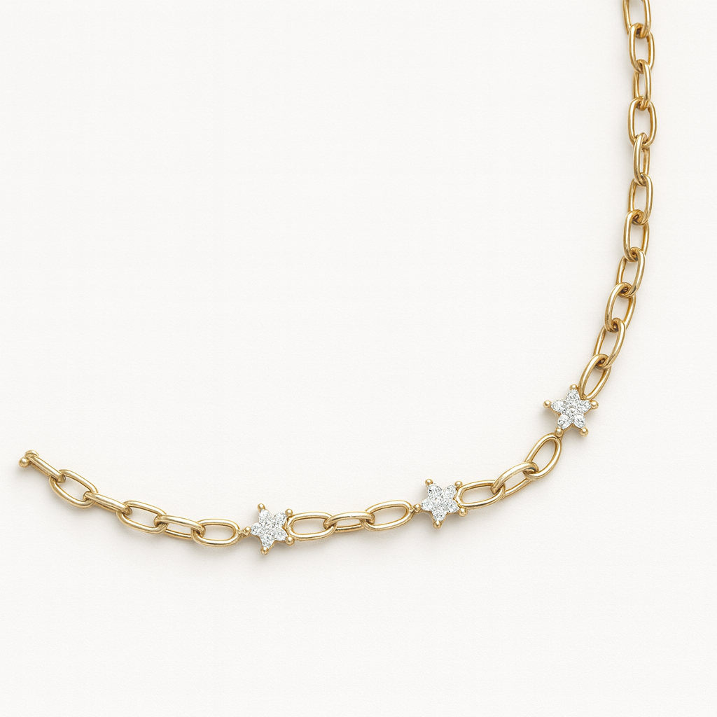 Triple Star Chain Bracelet-Bracelets-Anushka Jain Jewellery