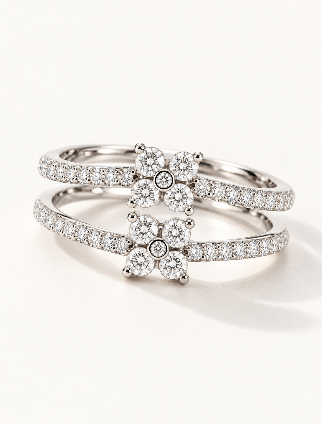 Twin Blossom Spark Ring