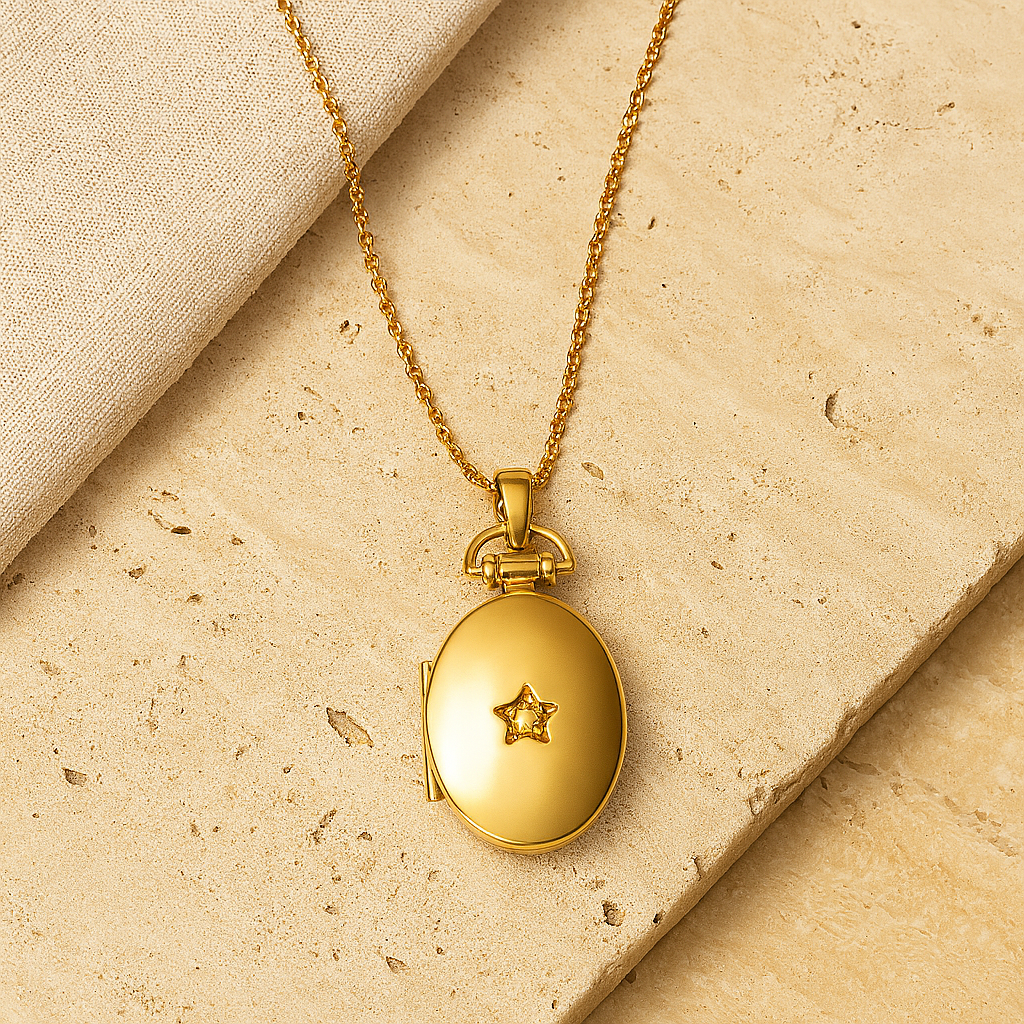 Twinkle Star Locket Necklace-Lockets-Anushka Jain Jewellery