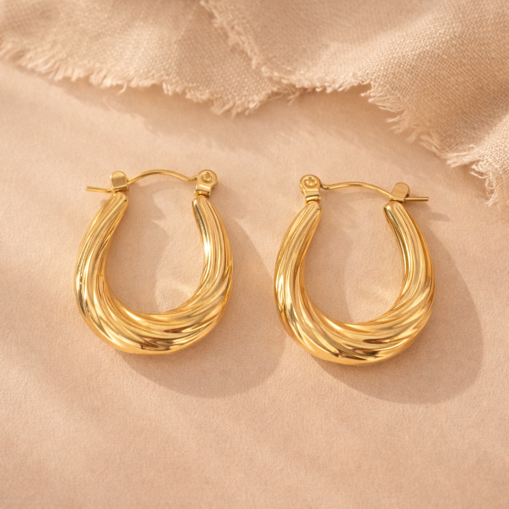 Twisted Baali Hoops-Anushka Jain Jewellery