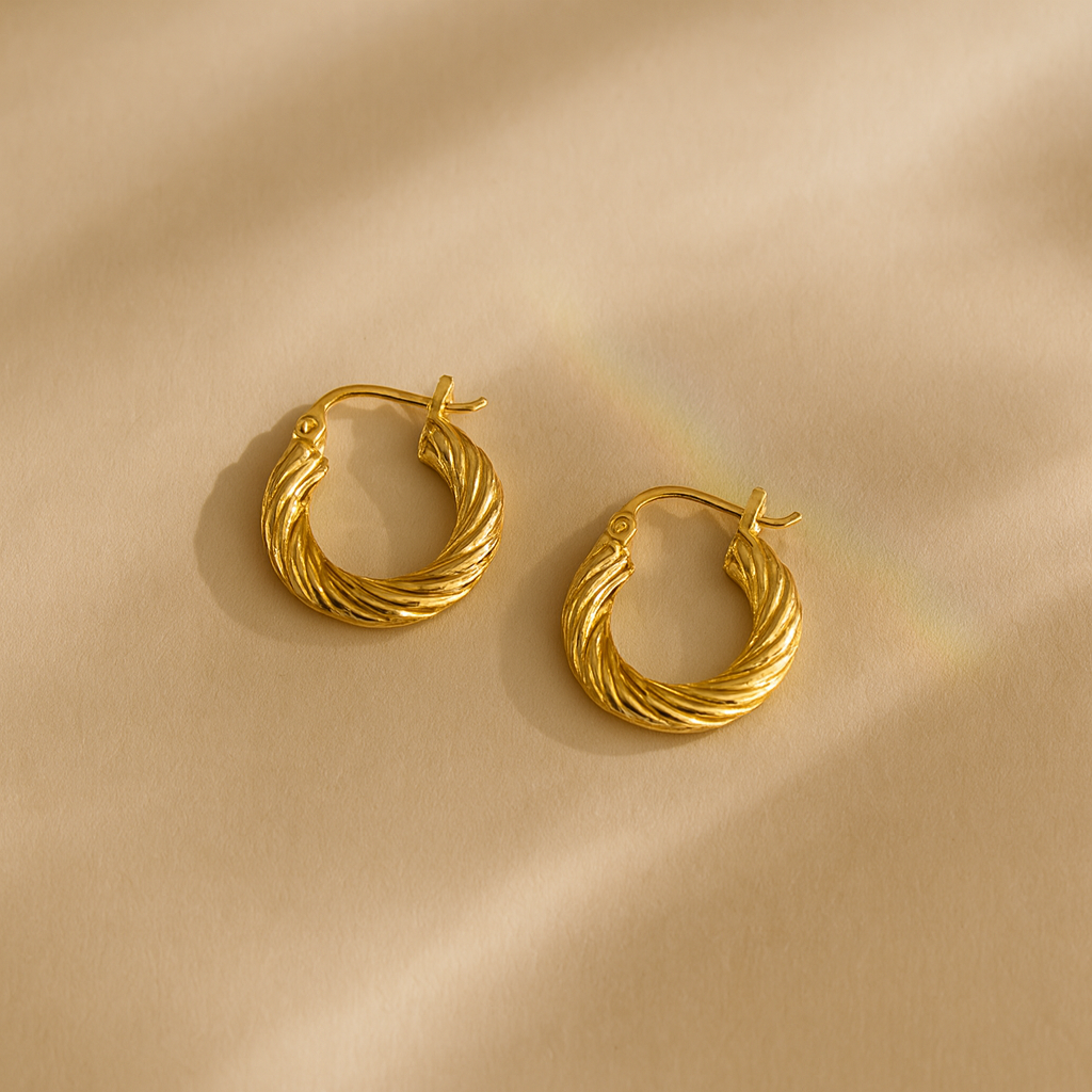 Twisted Hoop Earring-Hoops-Anushka Jain Jewellery