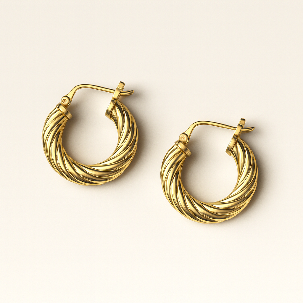 Twisted Hoop Earring-Hoops-Anushka Jain Jewellery