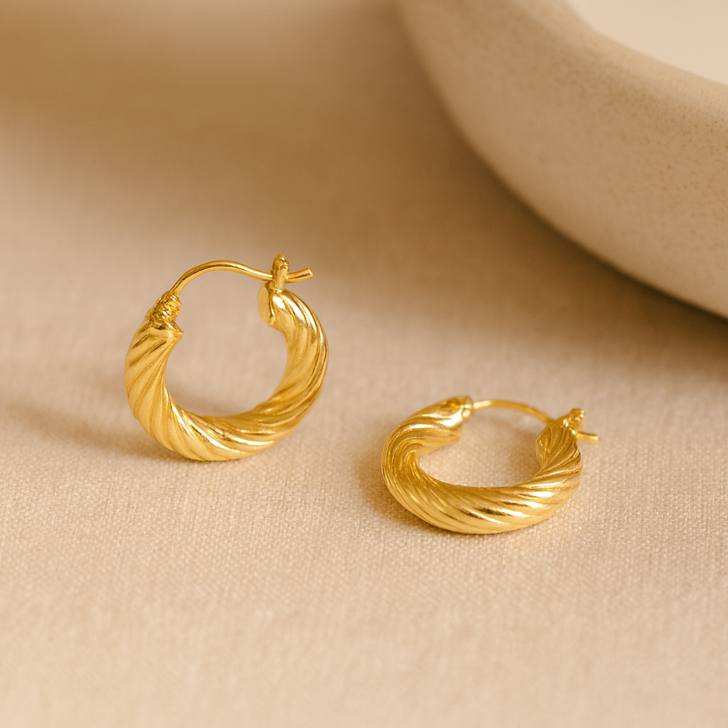 Twisted Hoop Earring-Hoops-Anushka Jain Jewellery