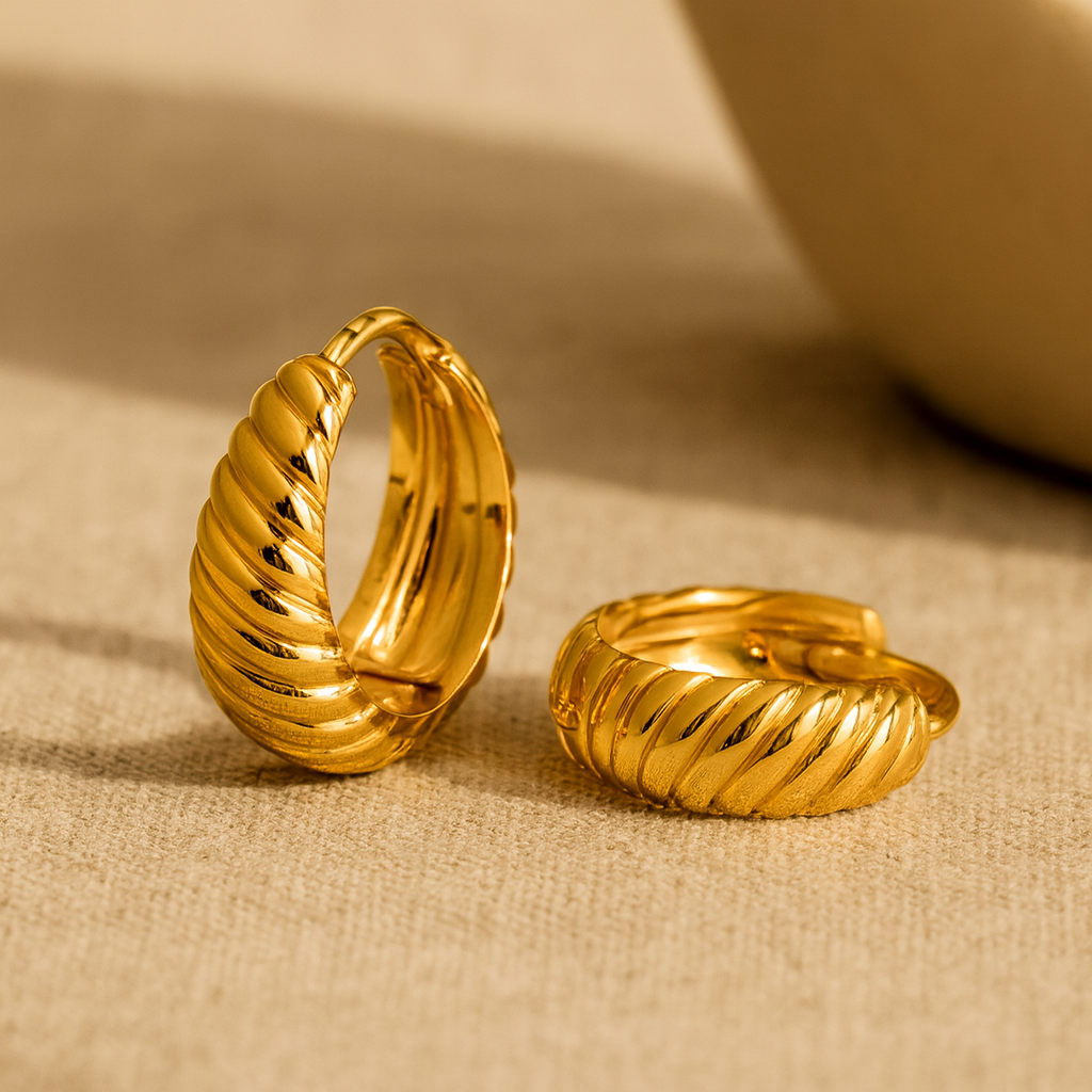 Twisted Huggie Earring-Huggie-Anushka Jain Jewellery