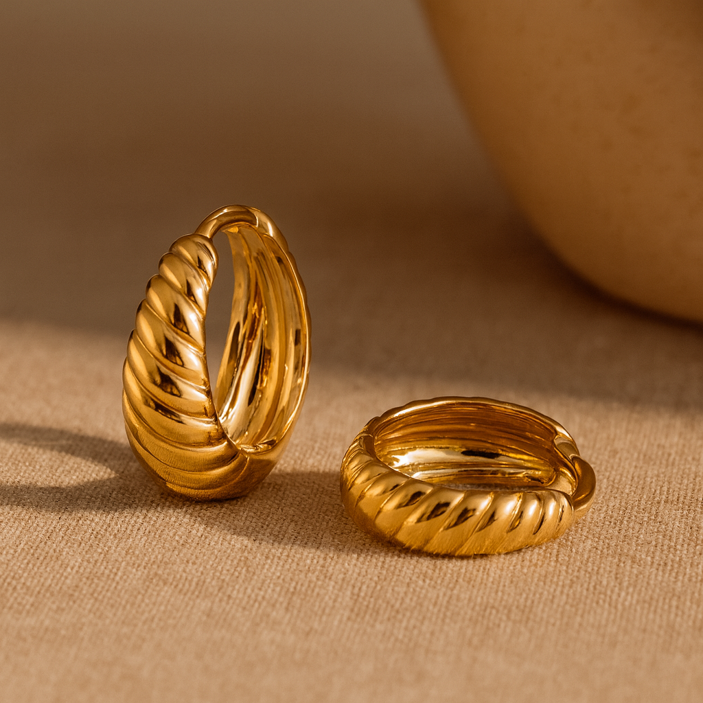 Twisted Huggie Earring-Huggie-Anushka Jain Jewellery