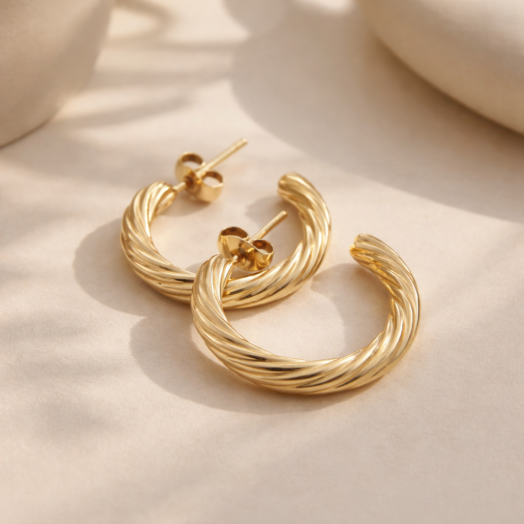 Twisted Rope Hoops-Anushka Jain Jewellery