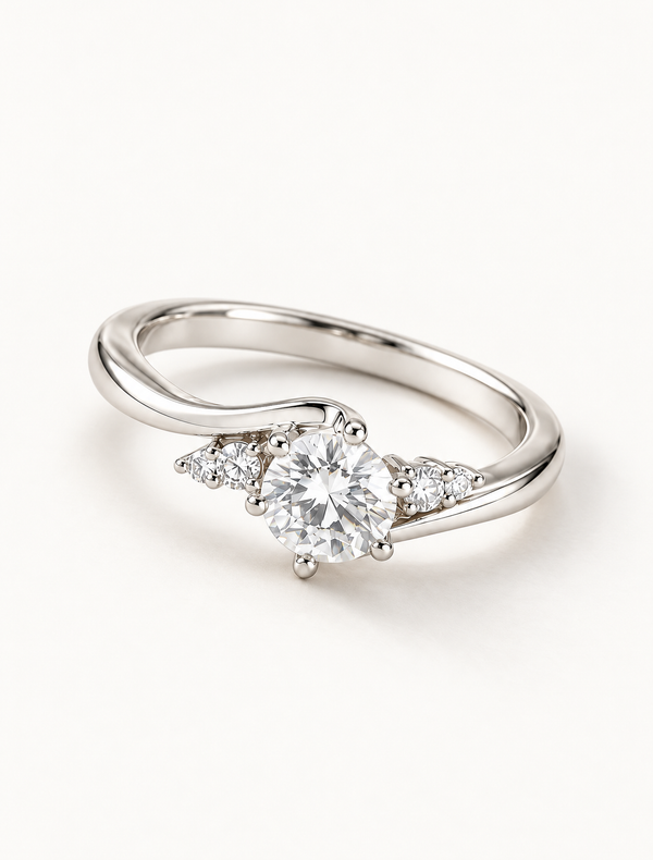 Twisted Solitaire Accent Ring