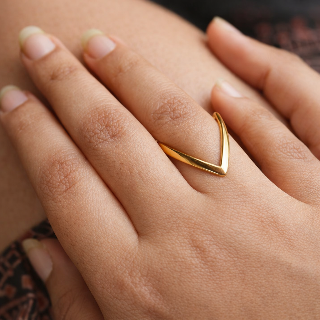 V Shaped Ring-Rings-Anushka Jain Jewellery