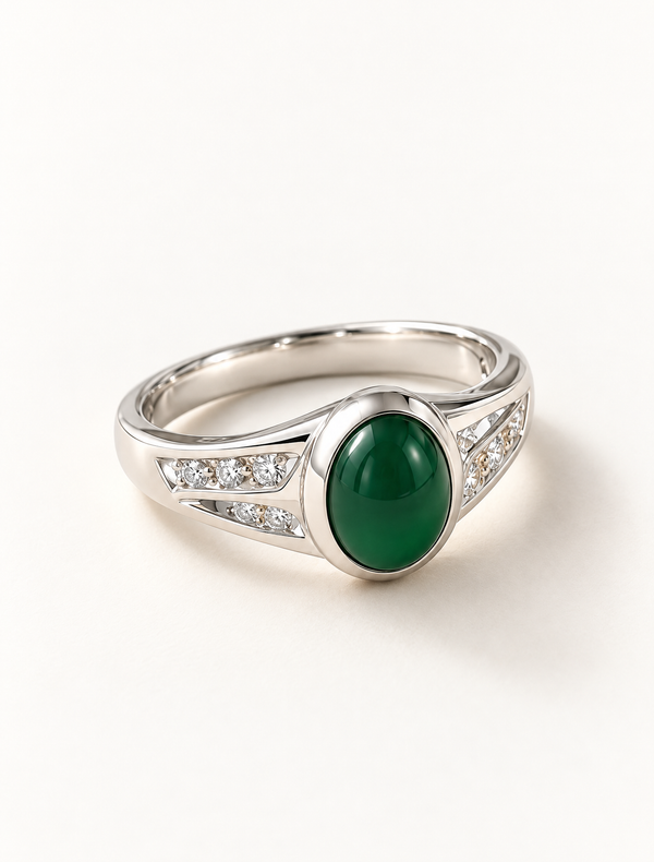 Verdant Grace Onyx Ring