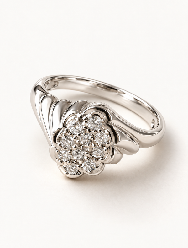 Vintage Floral Cluster Ring
