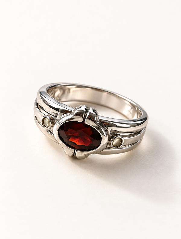 Vintage Garnet Solitaire Ring