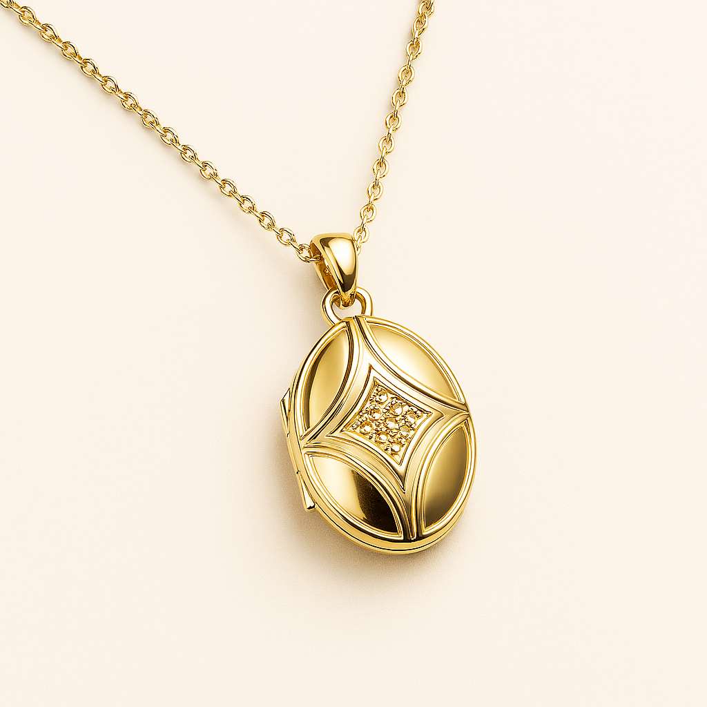 Vintage Oval Locket Necklace-Lockets-Anushka Jain Jewellery