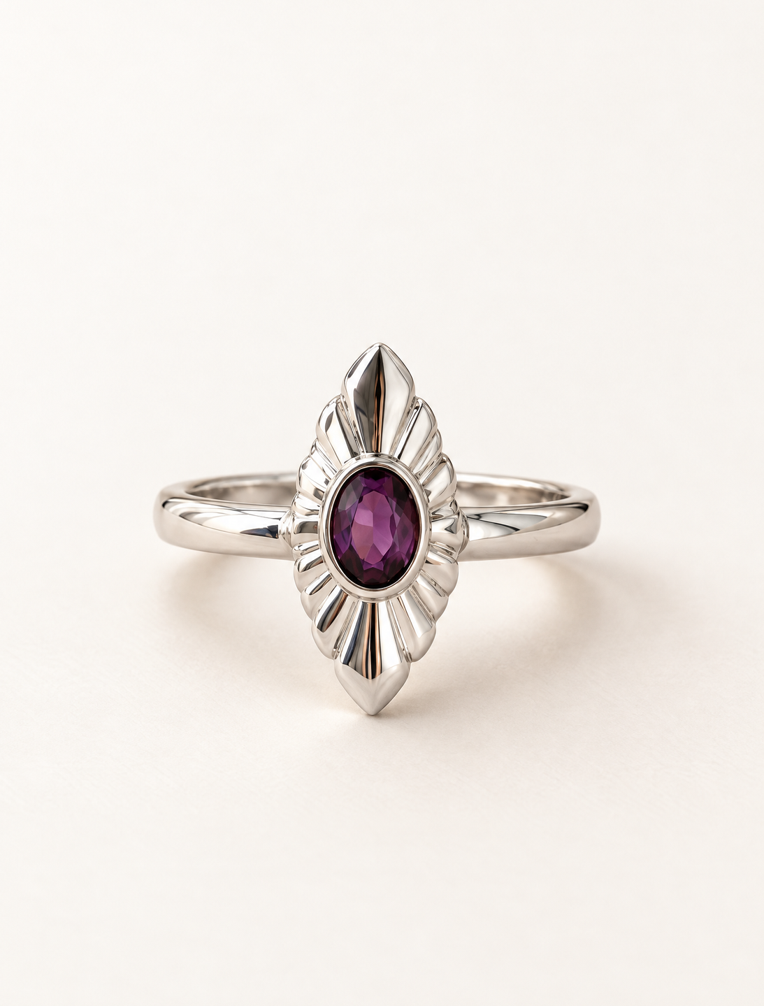 Vintage Sunburst Amethyst Ring