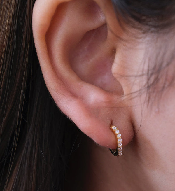 Wave Diamond Hoops-Hoops-Gold Vermeil-Anushka Jain Jewellery