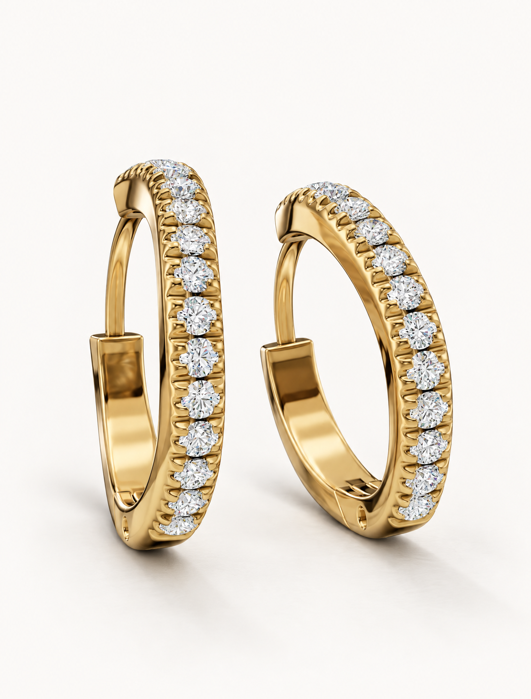 Wave Diamond Hoops