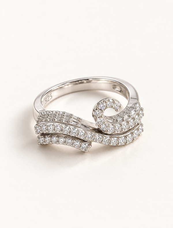 Wave Pave CZ Ring