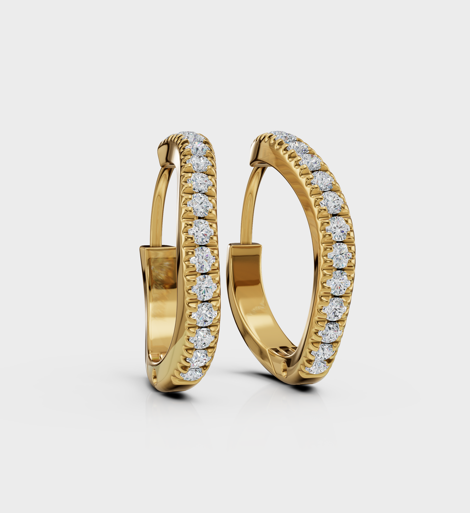 Wave Diamond Hoops